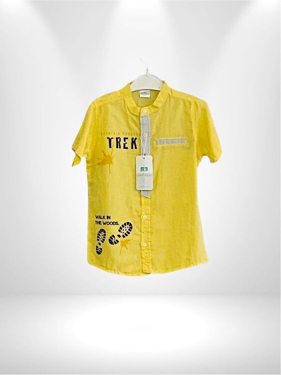 Erkek Çocuk Trek Sarı Kısa Kollu Gömlek