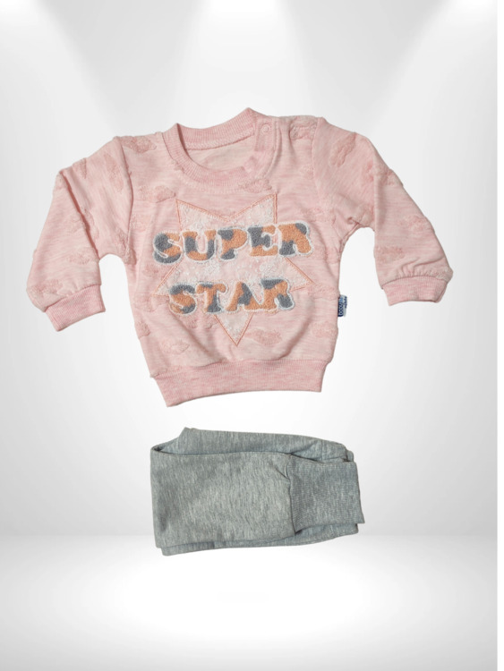 Super Star Baskılı Kız Çocuk Pijama Takımı
